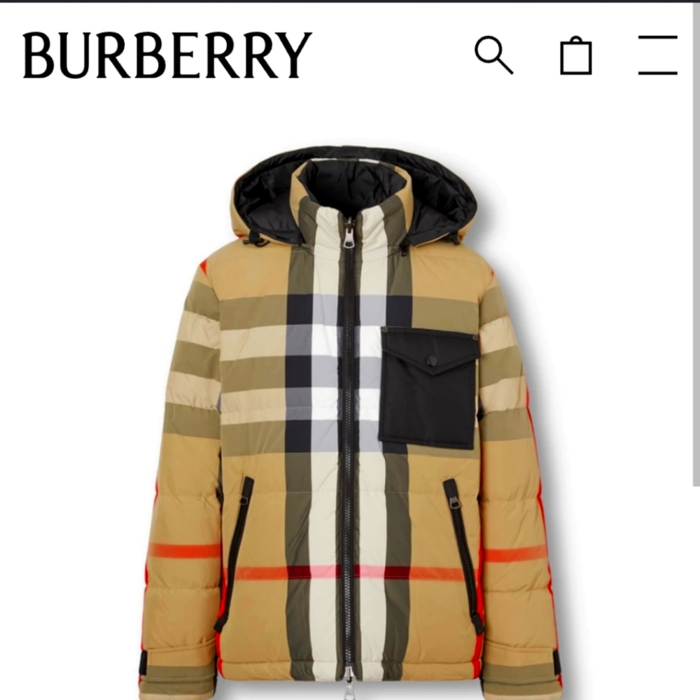 Burberry Tan and Black Puffer Jacket 505 475 1002